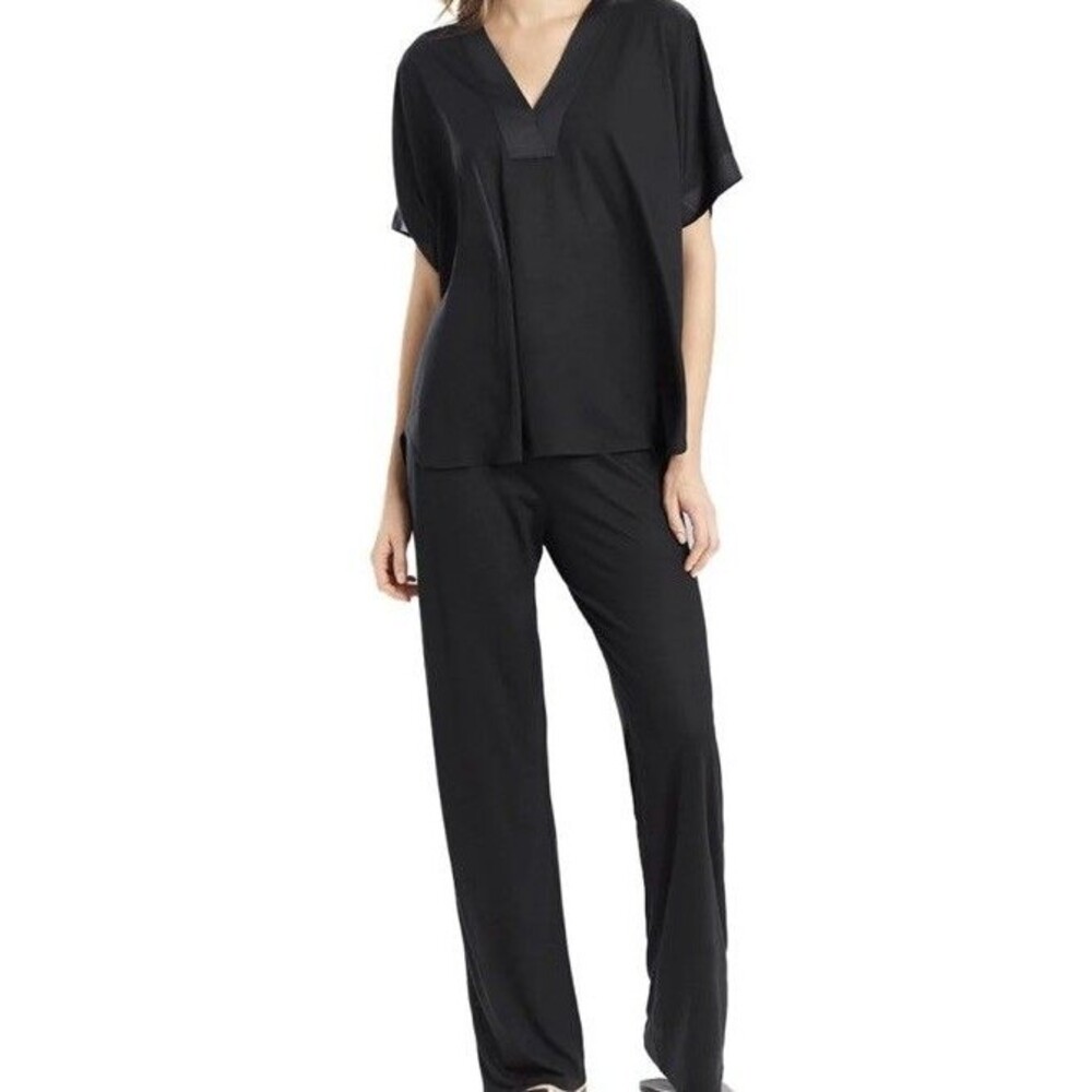 N by Natori Black Congo Kimono Sleeve Pajama 2 Piece Set Style AC6205 NWT XL